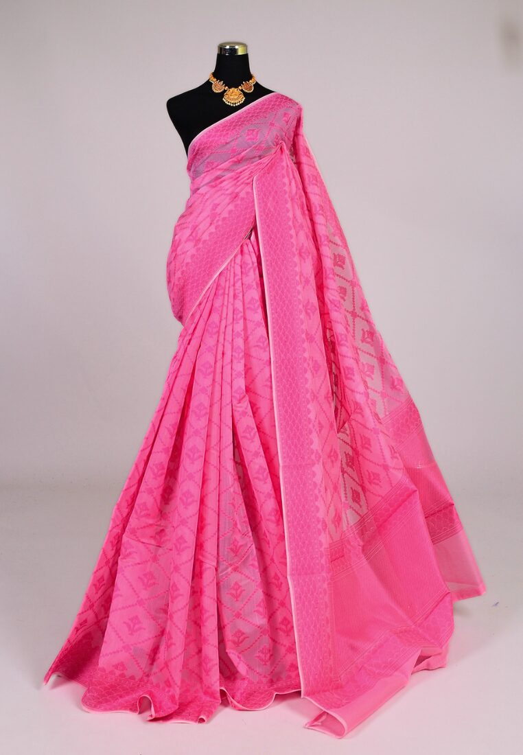 Pink Woven Patola Silk Saree main image 1