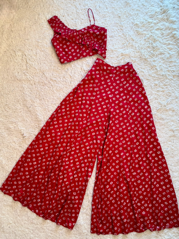 Pink Premium-Rayon Super-Flare Sharara-Set