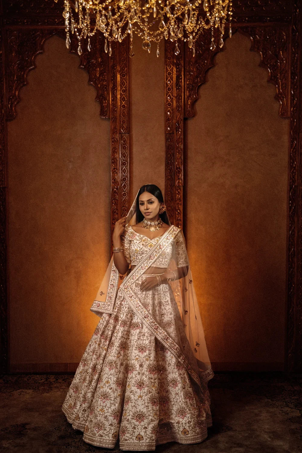 Ivory couture lehenga