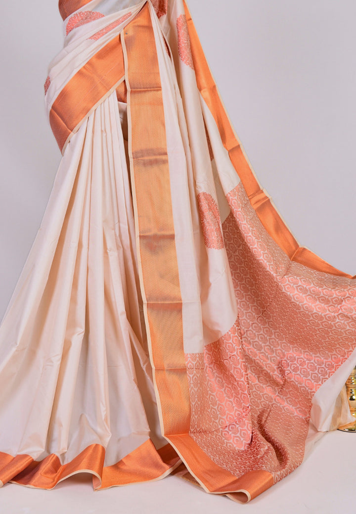 Soft Silk Borderless Mandala Saree - Ash