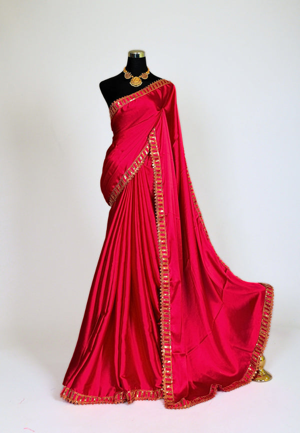 Rani-Pink Designer Blouse Poly Satin Silk North Saree