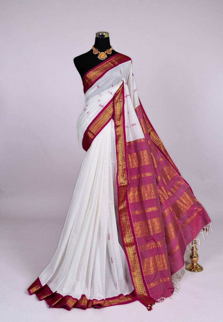 Amazon.in: South Indian Saree White And Golden